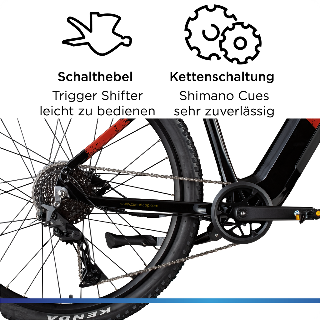 Zündapp Z808 E Bike Mountainbike 29" für Herren ab 160 cm Pedelec 10 Gang Elektrofahrrad 540Wh Scheibenbremsen
